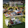image:imageVEVOR Outdoor Grill Cart 310 x 170 inch Tabletop Size Grilling Table Foldable Outdoor Cooking Table with Tissue Holder Wheels Magnetic Tool Rack BBQ Prep Tables for Picnic Kitchen CourtyardGray