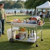 image:imageVEVOR Outdoor Grill Cart 310 x 170 inch Tabletop Size Grilling Table Foldable Outdoor Cooking Table with Tissue Holder Wheels Magnetic Tool Rack BBQ Prep Tables for Picnic Kitchen CourtyardGray
