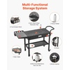 image:imageVEVOR Outdoor Grill Cart 310 x 170 inch Tabletop Size Grilling Table Foldable Outdoor Cooking Table with Tissue Holder Wheels Magnetic Tool Rack BBQ Prep Tables for Picnic Kitchen CourtyardBlack