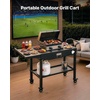 image:imageVEVOR Outdoor Grill Cart 310 x 170 inch Tabletop Size Grilling Table Foldable Outdoor Cooking Table with Tissue Holder Wheels Magnetic Tool Rack BBQ Prep Tables for Picnic Kitchen CourtyardBlack