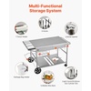 image:imageVEVOR Outdoor Grill Cart 310 x 170 inch Tabletop Size Grilling Table Foldable Outdoor Cooking Table with Tissue Holder Wheels Magnetic Tool Rack BBQ Prep Tables for Picnic Kitchen CourtyardGray