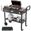 image:imageVEVOR Outdoor Grill Cart 310 x 170 inch Tabletop Size Grilling Table Foldable Outdoor Cooking Table with Tissue Holder Wheels Magnetic Tool Rack BBQ Prep Tables for Picnic Kitchen CourtyardBlack