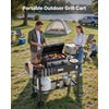 image:imageVEVOR Outdoor Grill Cart 310 x 170 inch Tabletop Size Grilling Table Foldable Outdoor Cooking Table with Tissue Holder Wheels Magnetic Tool Rack BBQ Prep Tables for Picnic Kitchen CourtyardBlack
