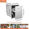 image:imageVEVOR Outdoor Kitchen Trash Drawer 177W x 25H x 228D Inch Stainless Steel Trash Drawer with Handle and PullOut Tray Outdoor Pull Out Kitchen BBQ Island Trash Can NOT Included
