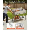 image:imageVEVOR Outdoor Propane Griddle 2 Burners 11600 BTU Each Commercial Stainless Steel Gas Griddle Cart with 4 Lockable Wheels 13 Food Pan EasyGrip Side Handle Ideal for Hot Dogs Burgers amp Meats273638584705