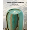 image:imageVEVOR Outdoor Water Fountain 3071 in Height Fountain and Waterfall 1Tier Floor Standing Glazed Jar Style Fountains with LED Light and Pump for Outdoor Indoor Garden Home Patio amp Yard Green