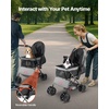 image:imageVEVOR Pet Stroller 35 lbs Weight Capacity Foldable Dog Cart 3 Wheels Cats Carts with Mesh Windows and Cup Holders Portable Pet Carrier Stroller with Brake for Small to Medium Pets4 wheels  For Pets up to 40 Pound