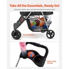 image:imageVEVOR Pet Stroller 35 lbs Weight Capacity Foldable Dog Cart 3 Wheels Cats Carts with Mesh Windows and Cup Holders Portable Pet Carrier Stroller with Brake for Small to Medium Pets3 wheels  For Pets up to 35lbs