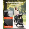image:imageVEVOR Pet Stroller 35 lbs Weight Capacity Foldable Dog Cart 3 Wheels Cats Carts with Mesh Windows and Cup Holders Portable Pet Carrier Stroller with Brake for Small to Medium Pets3 wheels  For Pets up to 35lbs