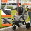 image:imageVEVOR Pet Stroller 35 lbs Weight Capacity Foldable Dog Cart 3 Wheels Cats Carts with Mesh Windows and Cup Holders Portable Pet Carrier Stroller with Brake for Small to Medium Pets3 wheels  For Pets up to 75 Pound
