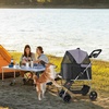 image:imageVEVOR Pet Stroller 35 lbs Weight Capacity Foldable Dog Cart 3 Wheels Cats Carts with Mesh Windows and Cup Holders Portable Pet Carrier Stroller with Brake for Small to Medium Pets4 wheels  For Pets up to 35 Pound
