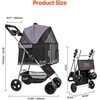 image:imageVEVOR Pet Stroller 35 lbs Weight Capacity Foldable Dog Cart 3 Wheels Cats Carts with Mesh Windows and Cup Holders Portable Pet Carrier Stroller with Brake for Small to Medium Pets4 wheels  For Pets up to 35 Pound