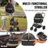 image:imageVEVOR Pet Stroller 35 lbs Weight Capacity Foldable Dog Cart 3 Wheels Cats Carts with Mesh Windows and Cup Holders Portable Pet Carrier Stroller with Brake for Small to Medium Pets4 wheels  For Pets up to 66lbs