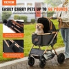 image:imageVEVOR Pet Stroller 35 lbs Weight Capacity Foldable Dog Cart 3 Wheels Cats Carts with Mesh Windows and Cup Holders Portable Pet Carrier Stroller with Brake for Small to Medium Pets4 wheels  For Pets up to 66lbs