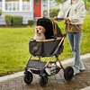 image:imageVEVOR Pet Stroller 35 lbs Weight Capacity Foldable Dog Cart 3 Wheels Cats Carts with Mesh Windows and Cup Holders Portable Pet Carrier Stroller with Brake for Small to Medium Pets4 wheels  For Pets up to 66lbs