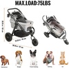 image:imageVEVOR Pet Stroller 35 lbs Weight Capacity Foldable Dog Cart 3 Wheels Cats Carts with Mesh Windows and Cup Holders Portable Pet Carrier Stroller with Brake for Small to Medium Pets3 wheels  For Pets up to 75 Pound
