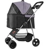 image:imageVEVOR Pet Stroller 35 lbs Weight Capacity Foldable Dog Cart 3 Wheels Cats Carts with Mesh Windows and Cup Holders Portable Pet Carrier Stroller with Brake for Small to Medium Pets4 wheels  For Pets up to 35 Pound