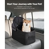 image:imageVEVOR Pet Stroller 35 lbs Weight Capacity Foldable Dog Cart 3 Wheels Cats Carts with Mesh Windows and Cup Holders Portable Pet Carrier Stroller with Brake for Small to Medium Pets4 wheels  For Pets up to 35 Pound