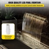 image:imageVEVOR Pool Fountain Stainless Steel Pool Waterfall 118 x 45 x 31W x D x H with LED Strip Light Waterfall Spillway with Pipe Connector Rectangular Garden Outdoor