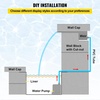 image:imageVEVOR Pool Fountain Stainless Steel Pool Waterfall 118 x 45 x 31W x D x H with LED Strip Light Waterfall Spillway with Pipe Connector Rectangular Garden Outdoor