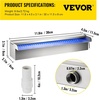image:imageVEVOR Pool Fountain Stainless Steel Pool Waterfall 118 x 45 x 31W x D x H with LED Strip Light Waterfall Spillway with Pipe Connector Rectangular Garden Outdoor