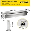 image:imageVEVOR Pool Fountain Stainless Steel Pool Waterfall Spillway with Pipe Connector Rectangular Garden Outdoor 11812in