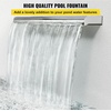 image:imageVEVOR Pool Fountain Stainless Steel Pool Waterfall Spillway with Pipe Connector Rectangular Garden Outdoor 11859in