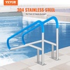 image:imageVEVOR Pool Handrail 2 PCS 55 x 32 inch Railing Stainless Steel with Base Plate for IndoorOutdoor RustProof Grab Bar wGrip CoverampAccessories for DecksSpas55x32 Inch 2 Pack