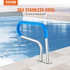 image:imageVEVOR Pool Handrail 2 PCS 55 x 32 inch Railing Stainless Steel with Base Plate for IndoorOutdoor RustProof Grab Bar wGrip CoverampAccessories for DecksSpas32x23 Inch