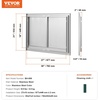 image:imageVEVOR Stainless Steel BBQ Access Door  30W x 21H Inch Double Vertical Wall Door for Outside Cabinet and Grilling StationNew Recessed Handle