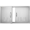 image:imageVEVOR Stainless Steel BBQ Access Door  30W x 21H Inch Double Vertical Wall Door for Outside Cabinet and Grilling StationVents