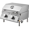 image:imageVEVOR Tabletop Gas Grill 3Burner Stainless Steel Portable Propane Grill with Builtin Thermometer Travel Locks Weatherproof Lid 22500 BTU Total for Outdoor Cooking Patio Party Camping RV2Burner
