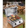 image:imageVEVOR Tabletop Gas Grill 3Burner Stainless Steel Portable Propane Grill with Builtin Thermometer Travel Locks Weatherproof Lid 22500 BTU Total for Outdoor Cooking Patio Party Camping RV2Burner