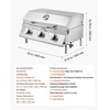 image:imageVEVOR Tabletop Gas Grill 3Burner Stainless Steel Portable Propane Grill with Builtin Thermometer Travel Locks Weatherproof Lid 22500 BTU Total for Outdoor Cooking Patio Party Camping RV3Burner