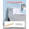 image:imageVEVOR Toilet Handle Replacement Kit Front Mount Universal Toilet Handle Toilet Handle Lever with Stainless Steel Flapper Chain Toilet Flush Handle Fits Various Toilet Tanks Chrome Finish SilverSide Mount