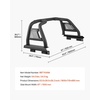 image:imageVEVOR Truck Bed Roll Bar Customized Sport Bar Chase Rack Compatible with MidSize Pickup 20202025 Jeep Gladiator JT Carbon Steel Construction with Extension Light Bracket No Rack IncludedFits Full Size Truck
