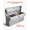 image:imageVEVOR Truck Bed Tool Box Heavy Duty Aluminum Tool Box with Tread Patterns Storage Toolbox Chest Organizer with Lock and Key Ideal for Pickup Truck Bed RV Trailer 34 x 12 x 154 in Silver33Inch