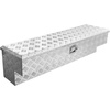 image:imageVEVOR Truck Bed Tool Box Heavy Duty Aluminum Tool Box with Tread Patterns Storage Toolbox Chest Organizer with Lock and Key Ideal for Pickup Truck Bed RV Trailer 34 x 12 x 154 in Silver48Inch