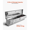 image:imageVEVOR Truck Bed Tool Box Heavy Duty Aluminum Tool Box with Tread Patterns Storage Toolbox Chest Organizer with Lock and Key Ideal for Pickup Truck Bed RV Trailer 34 x 12 x 154 in Silver48Inch