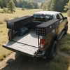 image:imageVEVOR Truck Tool Box 72 x 13 x 16 Inch Black Aluminum Tread Topsider Toolbox with Dual Drop Doors Heavy Duty Lockable Storage and Organization Box with Latch CorrosionResistant for Truck Bed