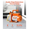 image:imageVEVOR Vacuum Pump 6 CFM HVAC 2 Stage Rotary Vane Vacuum Pump for R134a R22 R410a Systems Auto AC Vacuum Pump Kit with Oil Bottle for Automotive Air Conditioner Maintenance Resin Degassing60 CFM 2Stage