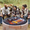 image:imageVEVOR XMarks Fire Pit Grill Grate Round Cooking Grate Heavy Duty Steel Campfire BBQ Grill Grid with Handle and Support X Wire Portable Camping Cookware for Outside Party amp Gathering 30 Inch Black36 inch Round
