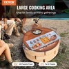 image:imageVEVOR XMarks Fire Pit Grill Grate Round Cooking Grate Heavy Duty Steel Campfire BBQ Grill Grid with Handle and Support X Wire Portable Camping Cookware for Outside Party amp Gathering 30 Inch Black30 x 30 x 1 inch Round NonFoldable