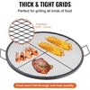 image:imageVEVOR XMarks Fire Pit Grill Grate Round Cooking Grate Heavy Duty Steel Campfire BBQ Grill Grid with Handle and Support X Wire Portable Camping Cookware for Outside Party amp Gathering 30 Inch Black36 inch Round