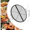 image:imageVEVOR XMarks Fire Pit Grill Grate Round Cooking Grate Heavy Duty Steel Campfire BBQ Grill Grid with Handle and Support X Wire Portable Camping Cookware for Outside Party amp Gathering 30 Inch Black36 inch Round Foldable