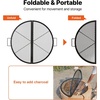 image:imageVEVOR XMarks Fire Pit Grill Grate Round Cooking Grate Heavy Duty Steel Campfire BBQ Grill Grid with Handle and Support X Wire Portable Camping Cookware for Outside Party amp Gathering 30 Inch Black36 inch Round Foldable