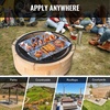 image:imageVEVOR XMarks Fire Pit Grill Grate Round Cooking Grate Heavy Duty Steel Campfire BBQ Grill Grid with Handle and Support X Wire Portable Camping Cookware for Outside Party amp Gathering 30 Inch Black36 inch Round