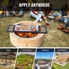 image:imageVEVOR XMarks Fire Pit Grill Grate Round Cooking Grate Heavy Duty Steel Campfire BBQ Grill Grid with Handle and Support X Wire Portable Camping Cookware for Outside Party amp Gathering 30 Inch Black44 x 15 x 1 inch Rectangle NonFoldable