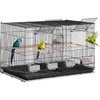 image:imageVEVOR 30inch Flight Bird Cage Stackable Divided Small Parakeet Cage for Parrots Canaries Cockatiels Lovebirds Finches Budgies Conures Macaws Pet Travel Birdcage with Handle and PerchesBlack  Dividable