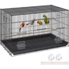 image:imageVEVOR 30inch Flight Bird Cage Stackable Divided Small Parakeet Cage for Parrots Canaries Cockatiels Lovebirds Finches Budgies Conures Macaws Pet Travel Birdcage with Handle and PerchesBlack